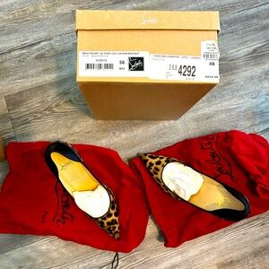 Louboutin Red Bottoms Leopard Print Fur